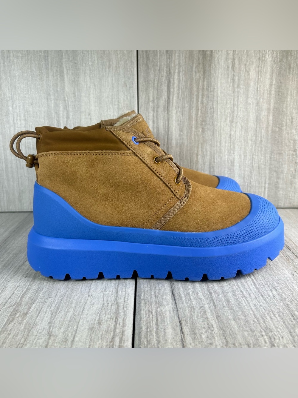 NEW UGG Neumel Weather Hybrid Boot Waterproof WP Chestnut Sky Blue Womens Size 8